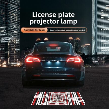 For Tesla projection license plate light Model 3Y Model 3 Highland anti-rear collision light license plate laser projection welcome light