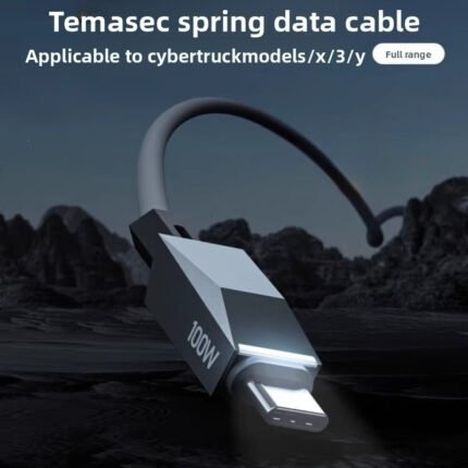 For Tesla typec car spring data cable Model 3Y new elbow charging cable