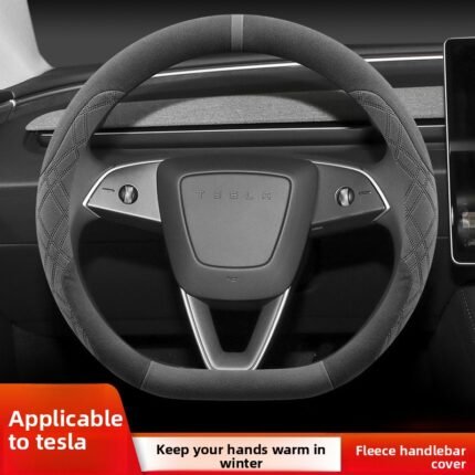 For Tesla steering wheel cover new Tesla model Y juniper model 3 highland special plush handle cover winter