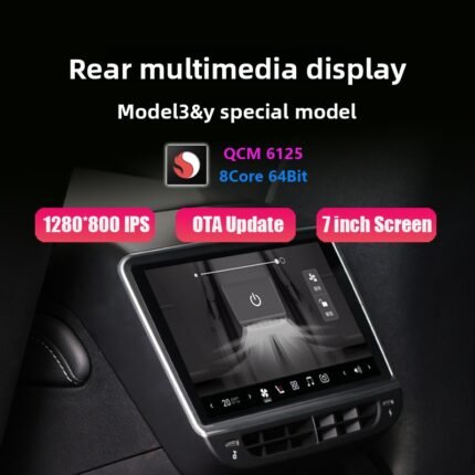 For Tesla 2021-2023 Model Y/3 Rear Entertainment Air Conditioning Control Modified Android Display Screen QCM6125