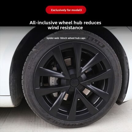 For Tesla Model 3 2017-2023 Hub Cover Imitation Model 3 Spider Web Hub Cover 18 Inch All-inclusive Edge Change